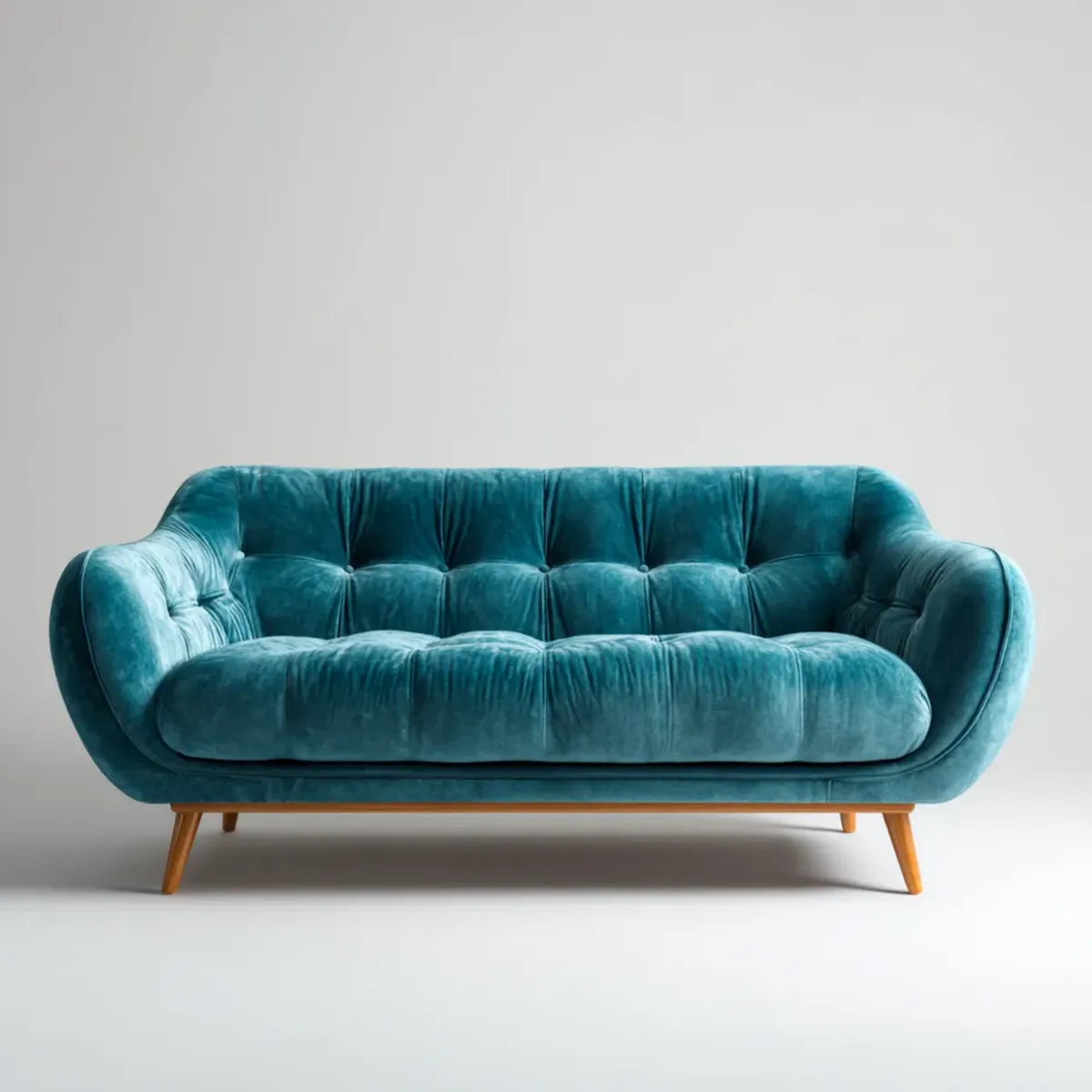 Sofa, 3 fotela w poliestrowym aksamicie 180 x 90 x 82 cm okrągłego kapitonné