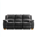 Sofa, rozkładana sofa 3 miejsca ciemnoszary 210 x 95 x 101 cm w prostokątnym poliestrze