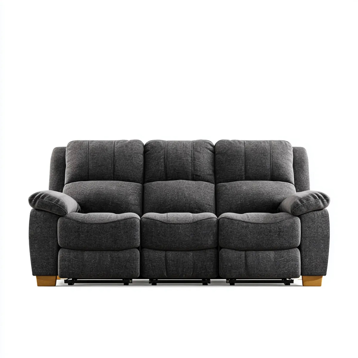 Sofa, rozkładana sofa 3 miejsca ciemnoszary 210 x 95 x 101 cm w prostokątnym poliestrze