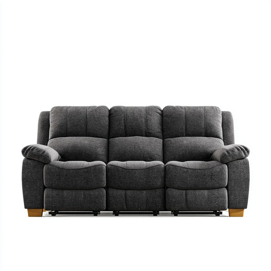 Sofa, rozkładana sofa 3 miejsca ciemnoszary 210 x 95 x 101 cm w prostokątnym poliestrze