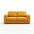 Sofa 2 umieszcza musztardę żółtą 160 x 90 x 85 cm w prostokątnym aksamicie poliestrowym