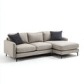 Sofa, Kanapa narożna z krzesełkiem z prawym gołębicą 250 x 160 x 85 cm w poliestrze z nogami ze stali