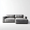 Sofa, Rożna sofa z 2 elementami z szewcem z prawej szarej, 280 x 160 x 85 cm, ze skórzaną warstwą PU L
