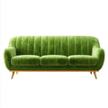 Sofa, 3 fotela w poliestrowym aksamicie z zakrzywionym oparciem 215 x 86 x 81 cm