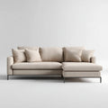 Sofa, Kanapa narożna z powrotem z prawej beżowej 260 x 160 x 85 cm poliestrowy prostokątna