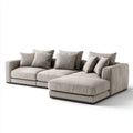Sofa, Kanapa narożna 3 miejsca jasnoszary w aksamicie za cenę poliestru 280 x 170 x 85 cm