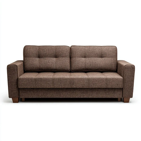 Sofa 2 brązowe miejsca w prostokątnym poliestrze 170 x 85 x 88 cm