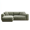 Sofa, Rożna sofa 3 oliwkowe zielone miejsca z szezlongiem w aksamicie kosztem poliestru 240 x 160 x 85 cm