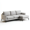 Sofa, Kanapa narożna z szewcem z prawej poliestru 240 x 150 x 85 cm