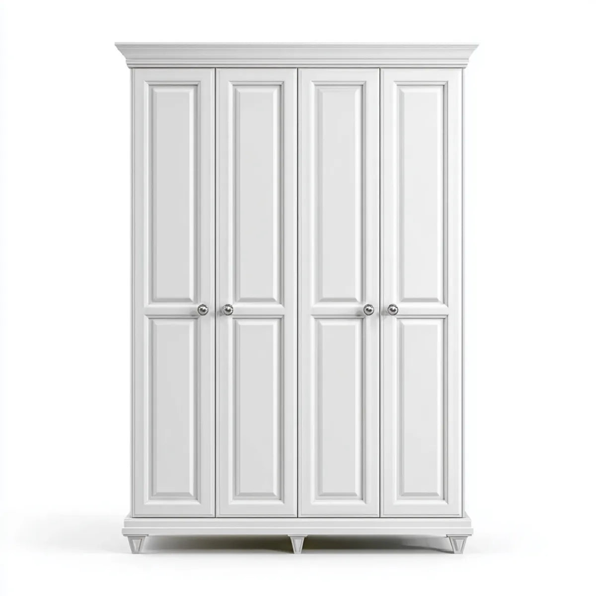 Szafa z 4 drzwiami uchylnymi Biała MDF 200 x 60 x 220 cm