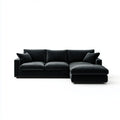 Sofa, Kanapa narożna 3 fotele czarne ze skóry syntetycznej PU przy 270 x 165 x 85 cm
