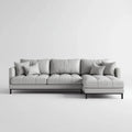 Sofa, Kanapa narożna z krzesełkiem z prawym, jasnym szarym, 290 x 165 x 85 cm w poliestrowym kształcie litery L