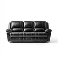 Sofa, 3- fotela czarny 205 x 92 x 98 cm PU- sztuczny prostokątna